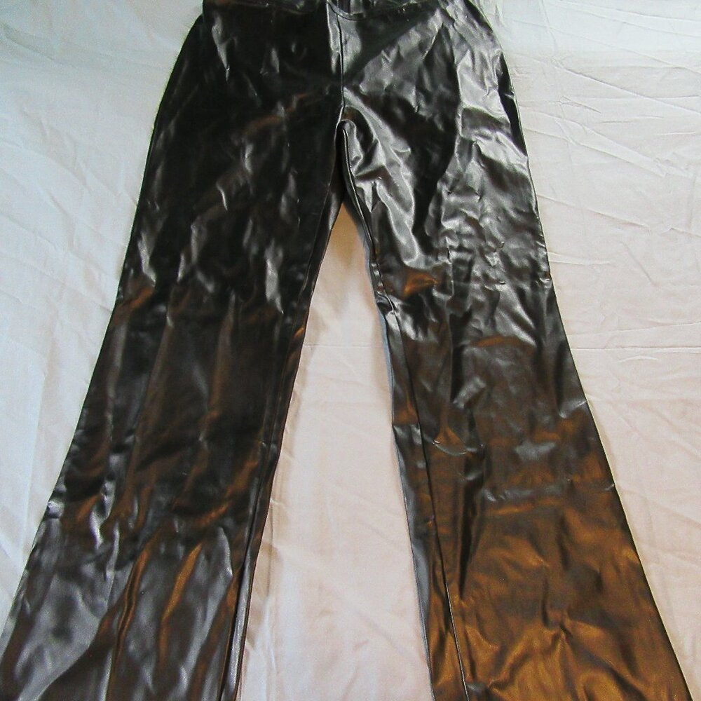 Fredericks of Hollywood Womens Vtg Faux Leather Pants Sz 16 Black